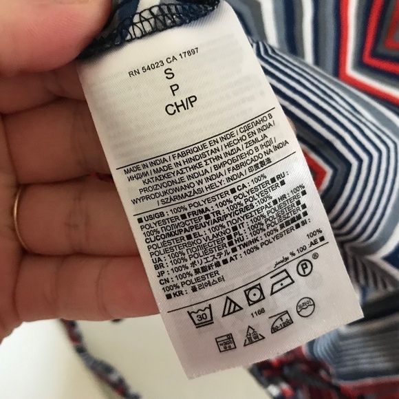 Banana Republic Tank top Herringbone Open back Navy/Red/Gray/White Size S - Picture 5 of 9